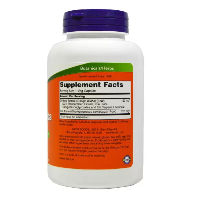 Витамины NOW Гинкго Билоба плюс для улучшения работы мозга, 120 мг, 50 шт в России