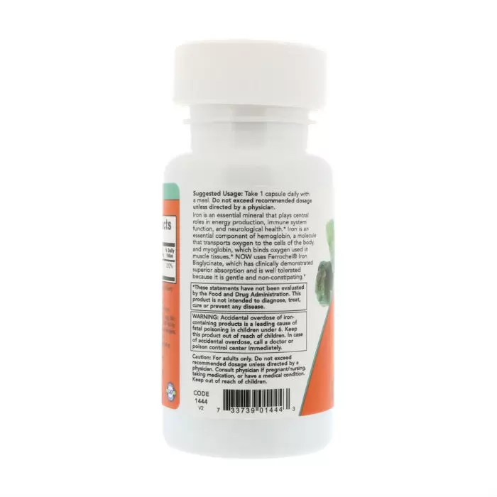 Витамины NOW Железо двойной силы для поддержания иммунитета и ЦНС, 36 мг, 90 шт в России