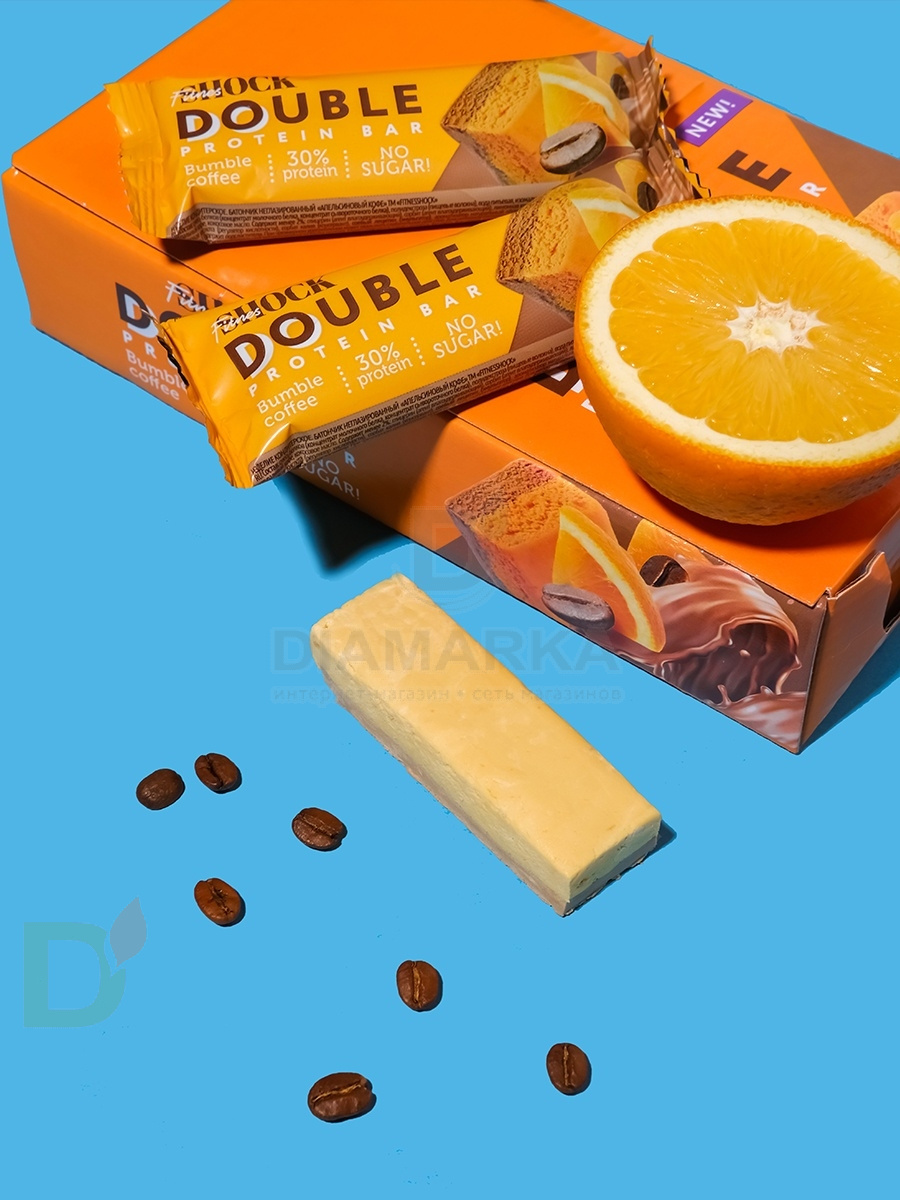 Батончик протеиновый FitnesShock Апельсиновый кофе 40гр. в России