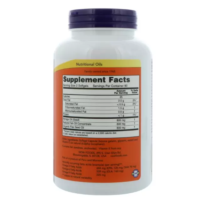 Витамины NOW Супер Омега Комплекс жирных кислот 3-6-9, 1200 мг, 90 шт в России