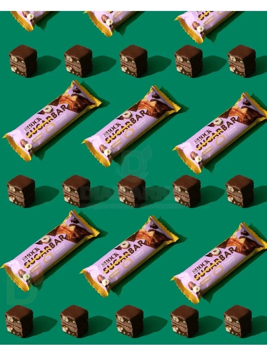 Батончик протеиновый FitnesShock Шоколадная карамель-фундук 50гр. в России