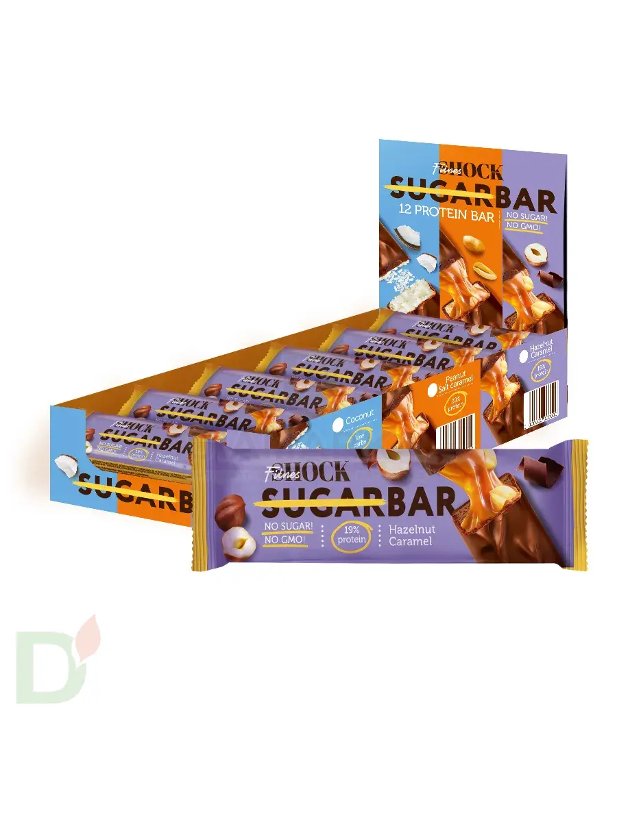 Батончик протеиновый FitnesShock Шоколадная карамель-фундук 50гр. в России