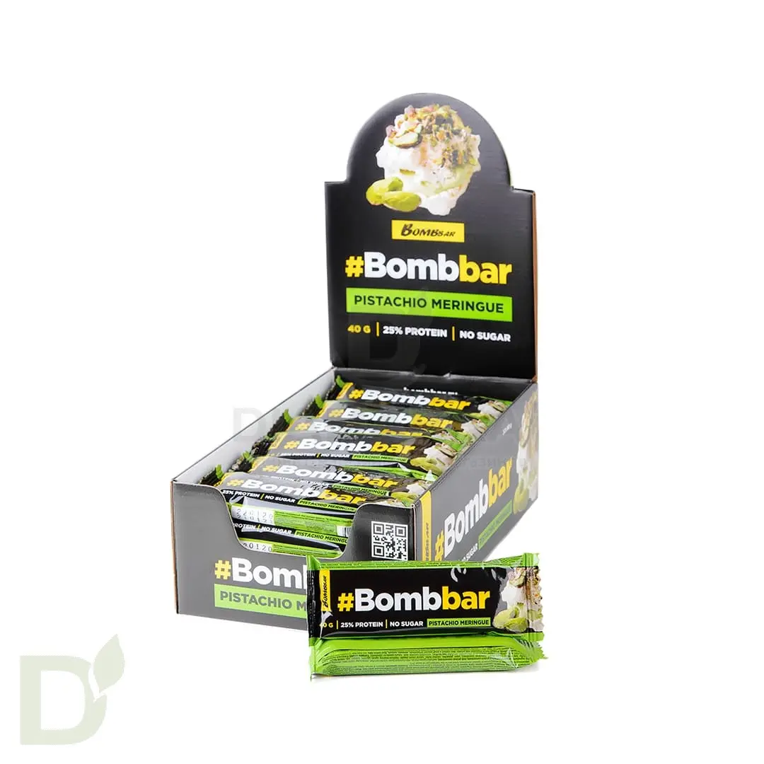 Батончик BOMBBAR глазированный Фисташковая меренга 40гр.