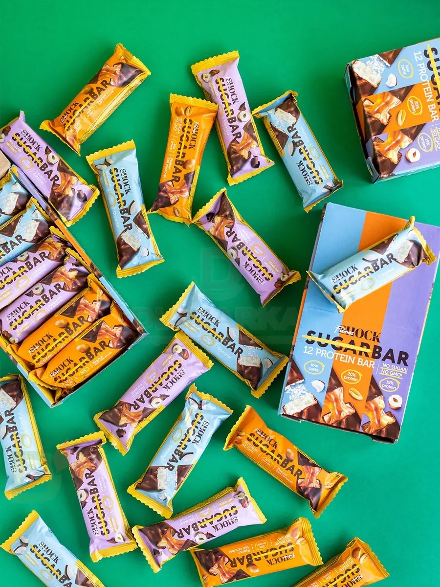 Батончик протеиновый FitnesShock Соленая карамель-Арахис 50гр. в России